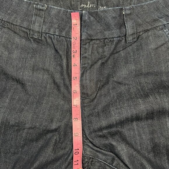 LONDON JEAN Dressy Mid-Rise Jeans Womens 10 Y2K Wide Leg Dark Blue VTG 90s - Picture 6 of 11
